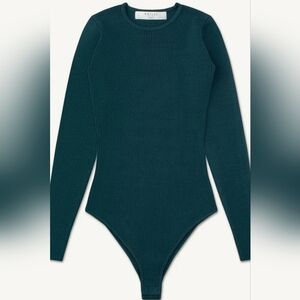 Aliyah Ribbed Knit Brief Bodysuit - Deep Teal